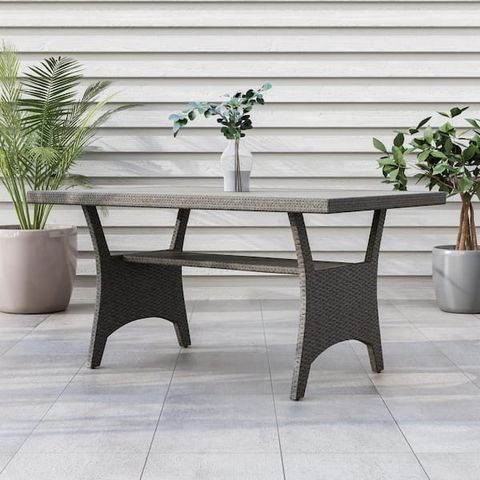 Muse & Lounge Dasan Gray Metal Rectangle Outdoor Dining Table Ml1Da12 ... inside Unpacking the Elegance What Makes the Muse Rectangular Dining Table Unique